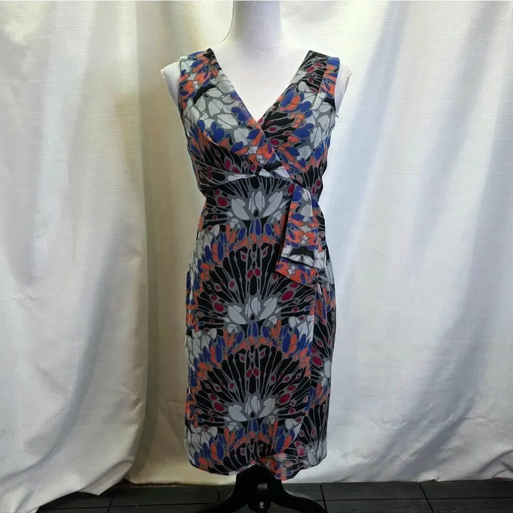 Banana Republic Sleeveless Abstract Print Sheath Dress Size 2